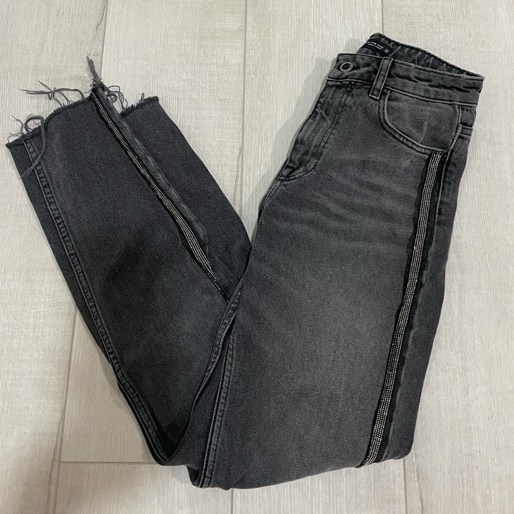 WOMENS GRAY DENIM ZARA JEANS SIZE 00 in EUC - Picture 7 of 9